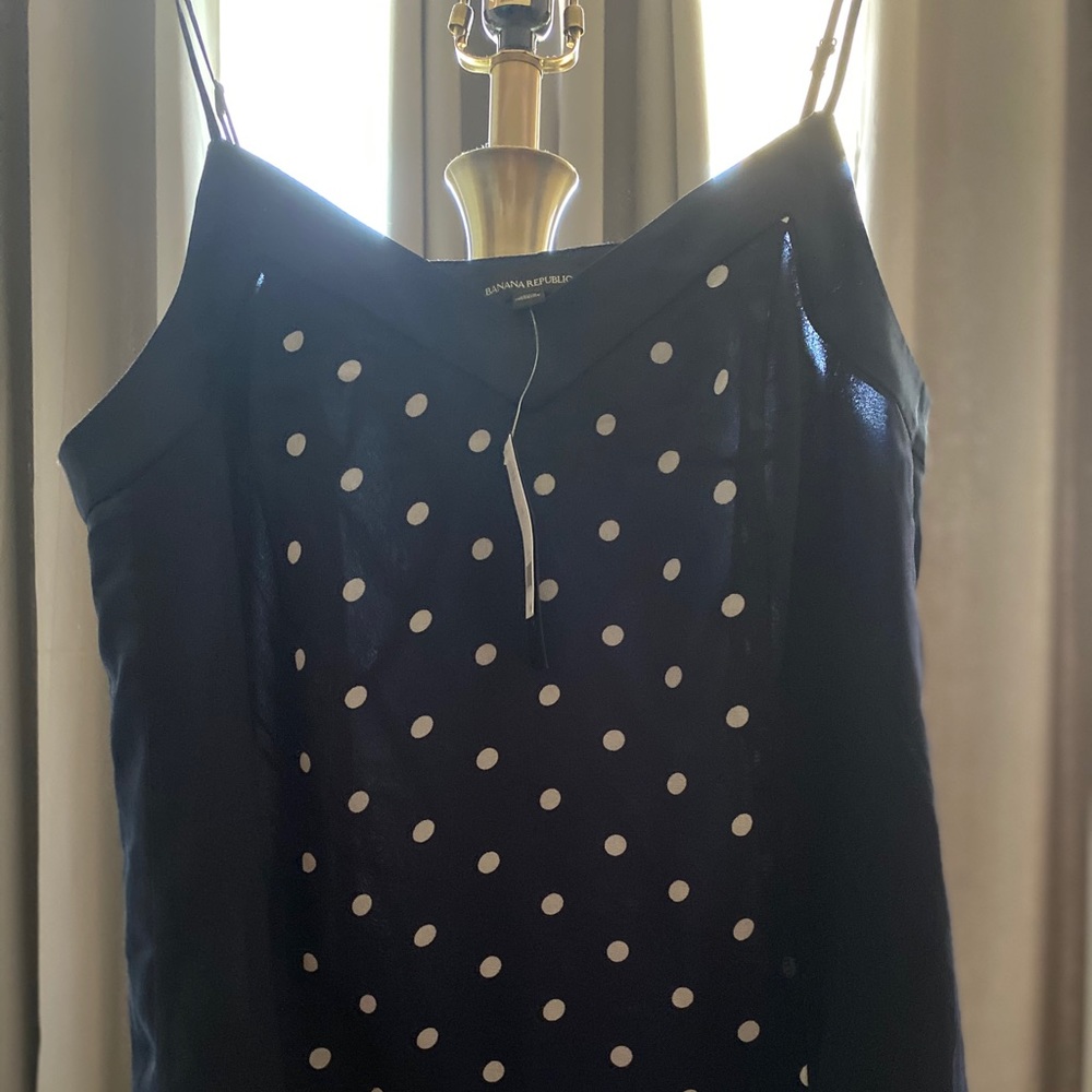 Chic Navy Blue Polk a Dot Camisole